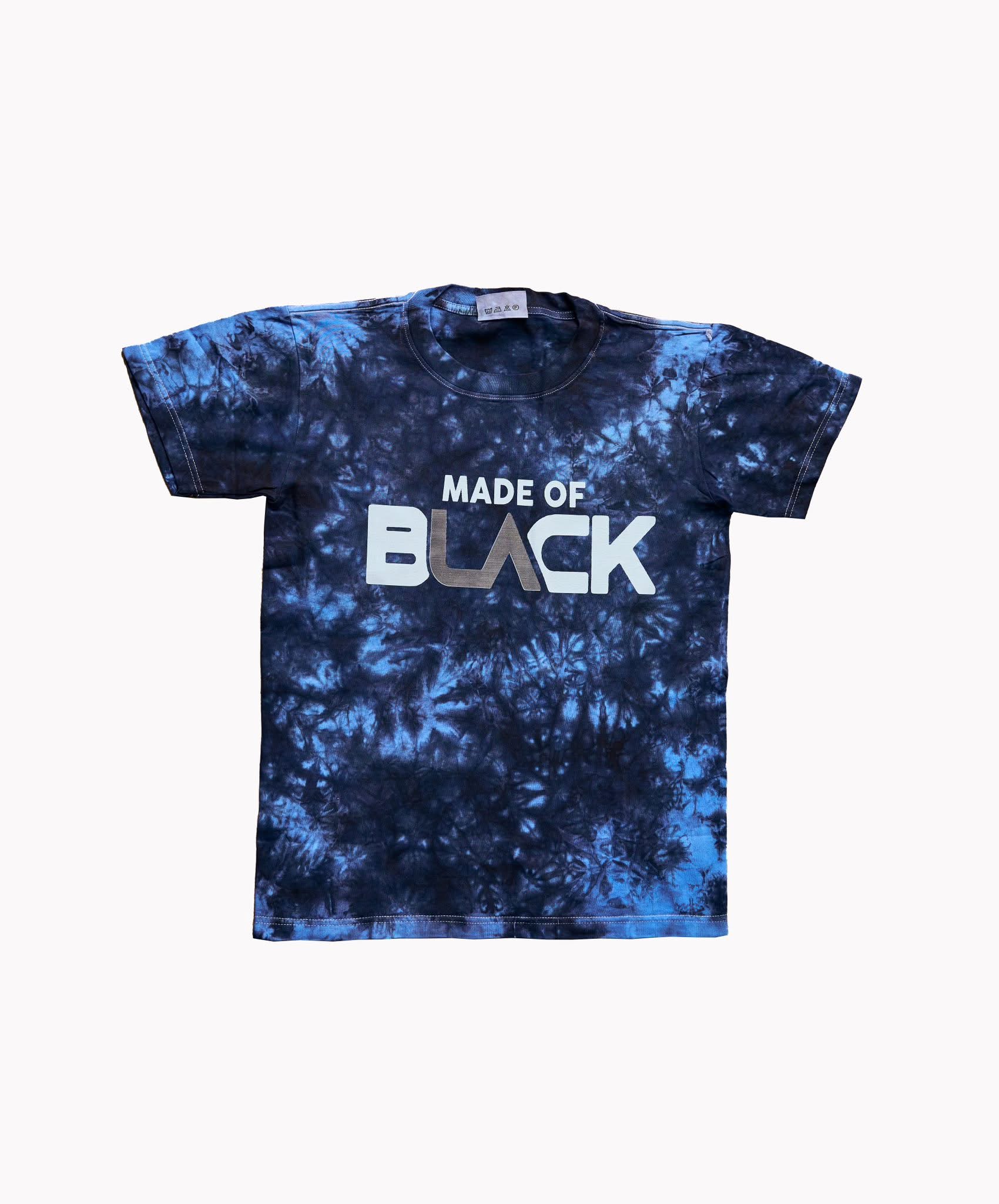 Unleash Your Power: The 'Made Of Black' Midnight Blue Tie-Dye Tee.