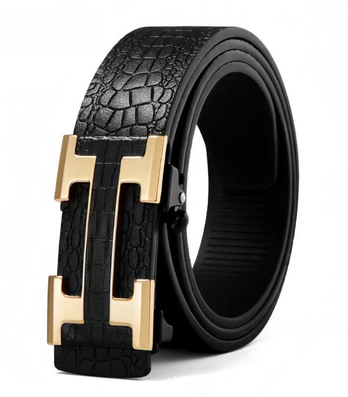 Redefine Elegance: Premium Croc-Embossed Automatic Leather Belt