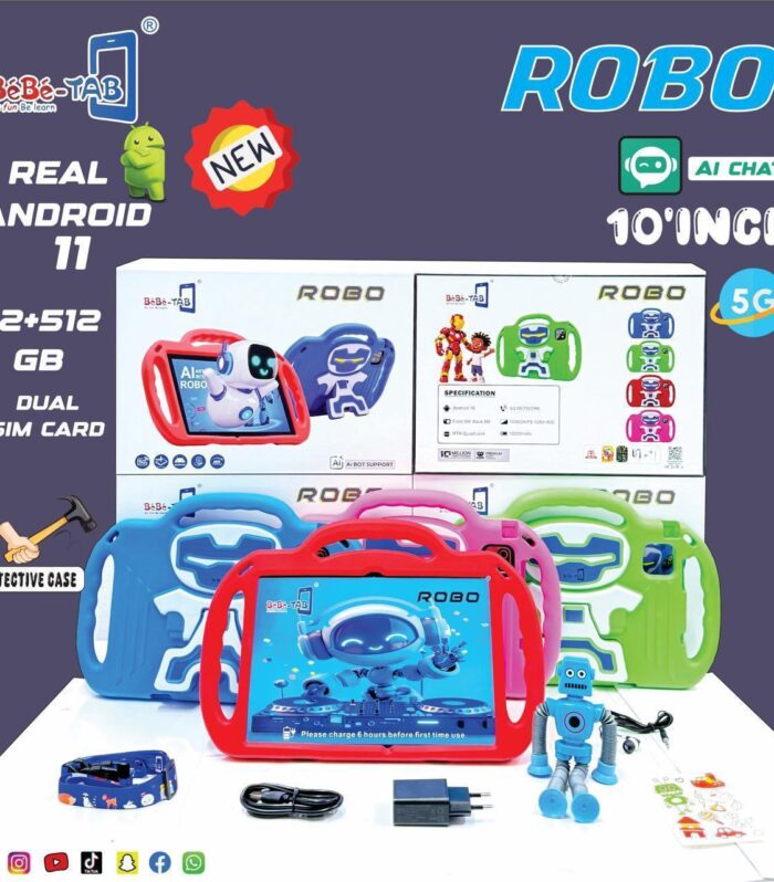 BeBe-TAB ROBO 10-Inch Kids Tablet: 12GB RAM, 512GB ROM, 5G Dual SIM & AI Chat