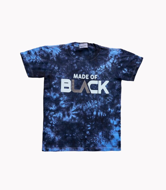 Unleash Your Power: The 'Made Of Black' Midnight Blue Tie-Dye Tee.