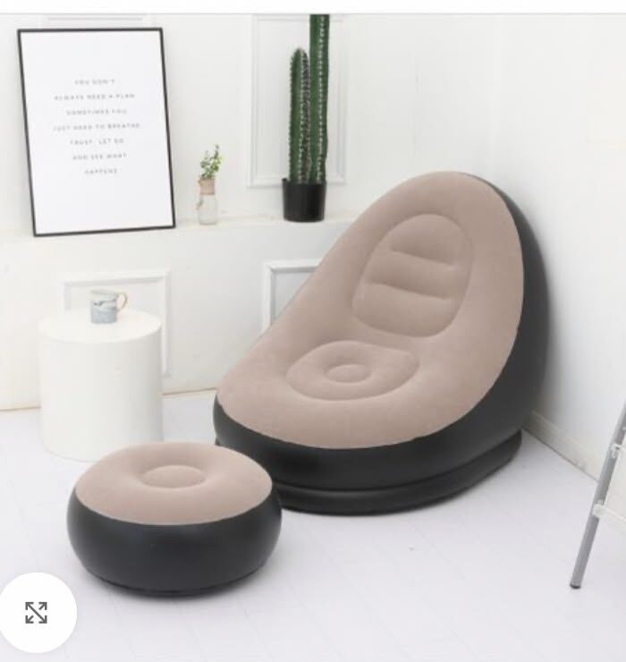 Unwind in Instant Luxury: The Ultra-Comfort Inflatable Lounge Chair & Ottoman Set