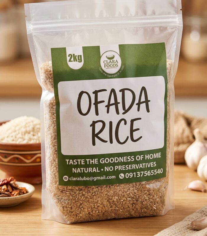 Clara Foods Premium Ofada Rice (2kg) – Authentic, Natural & Preservative-Free Nigerian Rice