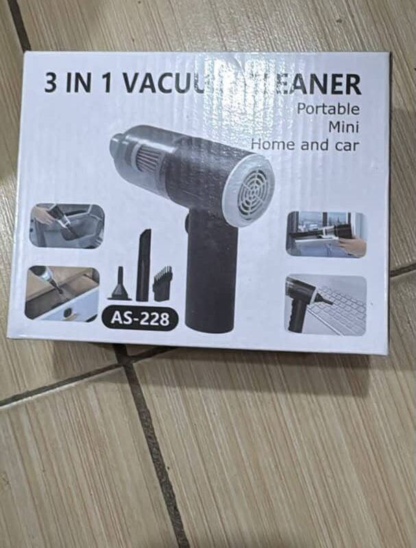 3-in-1 Portable Cordless Mini Vacuum Cleaner (AS-228) – Powerful Handheld Dust Blower for Car, Home & Keyboard Cleaning