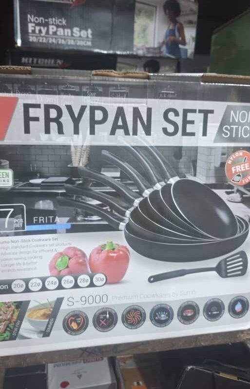Premium 7-Piece Non-Stick Frying Pan Set with Heat-Resistant Nylon Spatula
