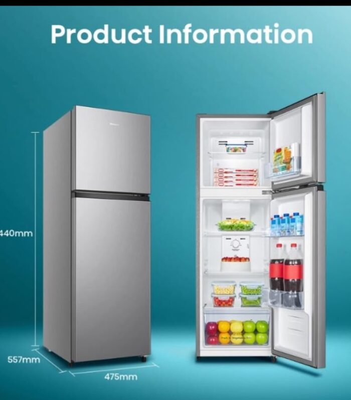 Elevate your kitchen aesthetic while maximizing every inch of storage space! Designed with a sleek, brushed stainless-steel finish and a minimalist recessed handle, this modern top-mount refrigerator delivers the perfect balance of high-capacity cooling and space-saving efficiency.
