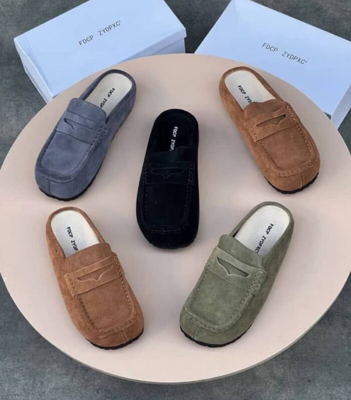 Premium Suede Penny Loafer Mules for Men