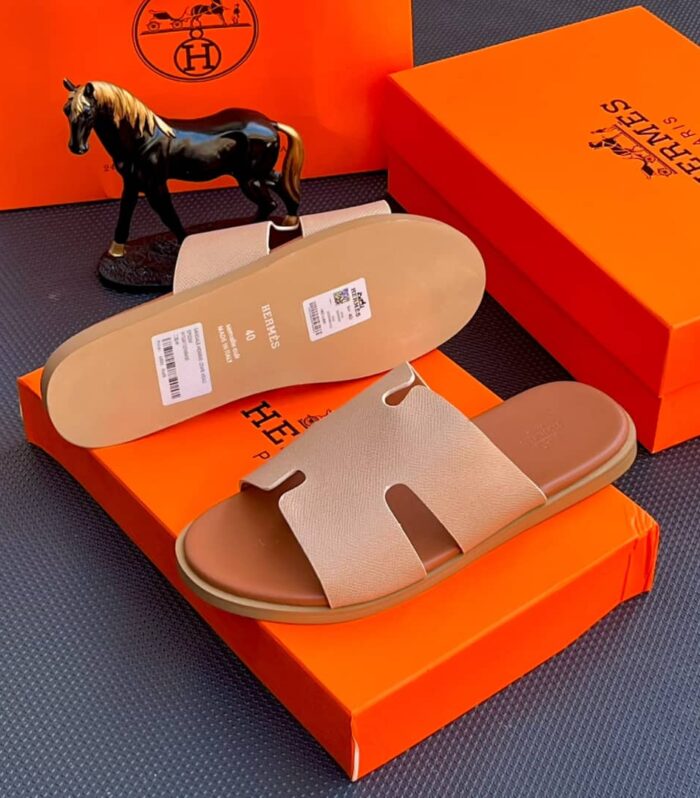 Hermès Izmir Men's Leather Sandals – Beige Epsom