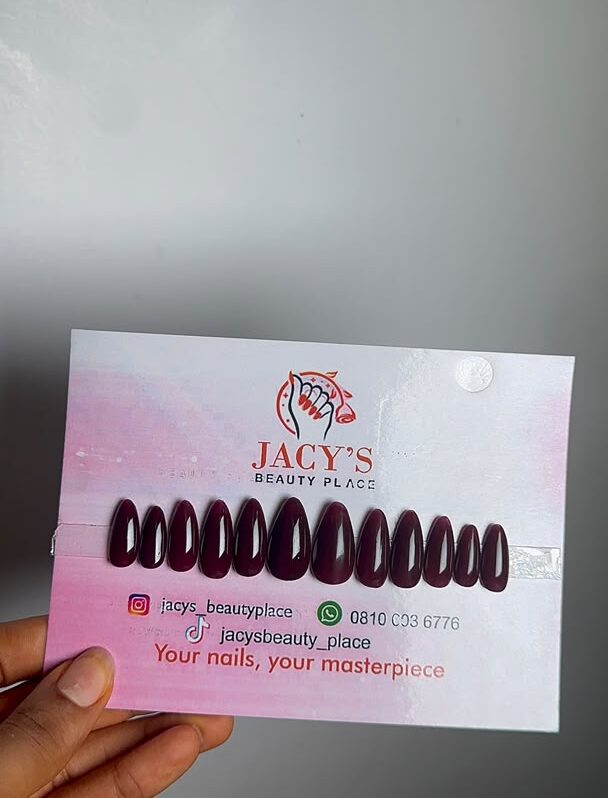 Premium Dark Plum Almond Press-On Nail Set