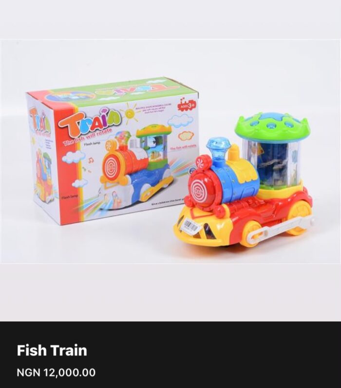 Interactive Rotating Fish Toy Train with Flash Lights & Music for Kids