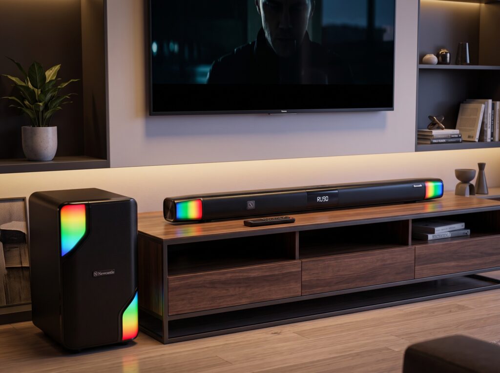Newcastle NC2053 Wireless Soundbar with Subwoofer – Immersive Home Theater Surround Sound, Bluetooth & Multi-Input Connectivity