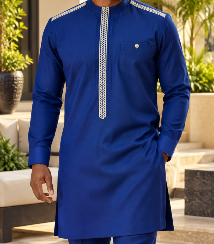 Elevate Your Style: Premium Royal Blue Tailored Native Senator Wear by Thryve Platforms