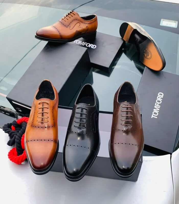 Tom Ford Men’s Classic Leather Oxford Brogue Dress Shoes