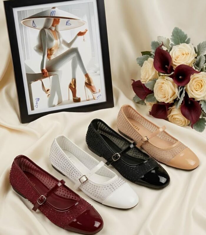 Women’s Rhinestone Mary Jane Flat Shoes – Stylish & Comfortable Slip-On Dress Shoes