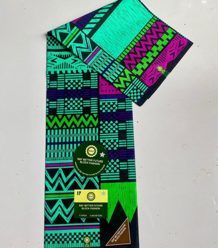 Vibrant Geometric Ankara Print Fabric – Premium 6-Yard B&F Better Future Block Fashion Fabric
