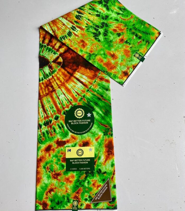 Elevate Your Style with Vibrant African Tie-Dye Fabric (6 Yards) | Premium B&F Kampala Wax Print