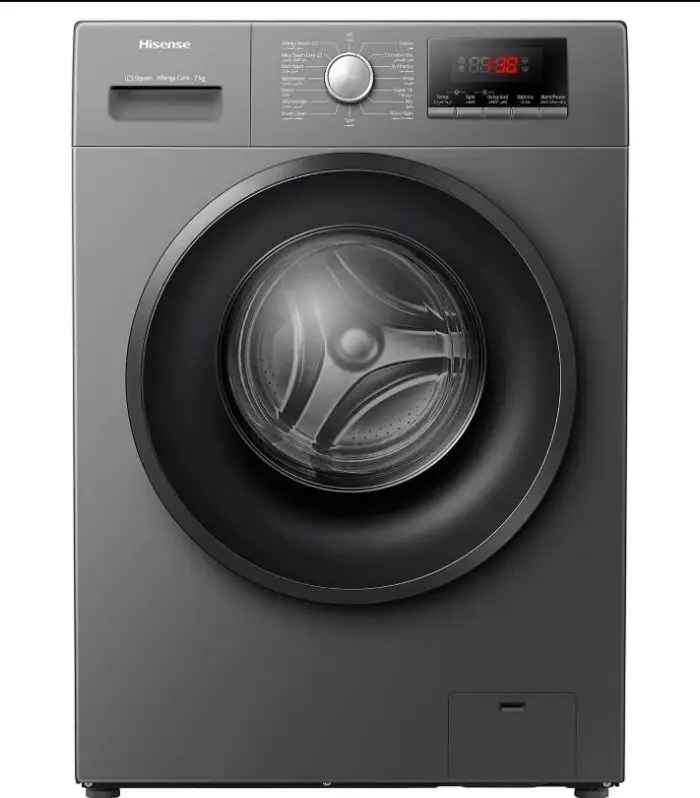 Hisense 7kg Front Load Steam Wash Machine – Titanium Gray Edition